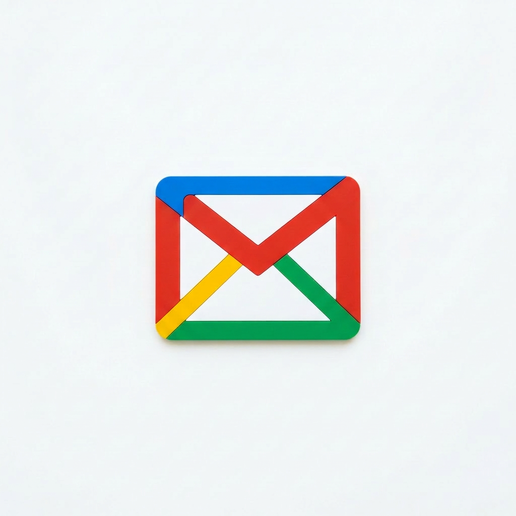 Gmail logo with red, blue, yellow, and green colors on white background